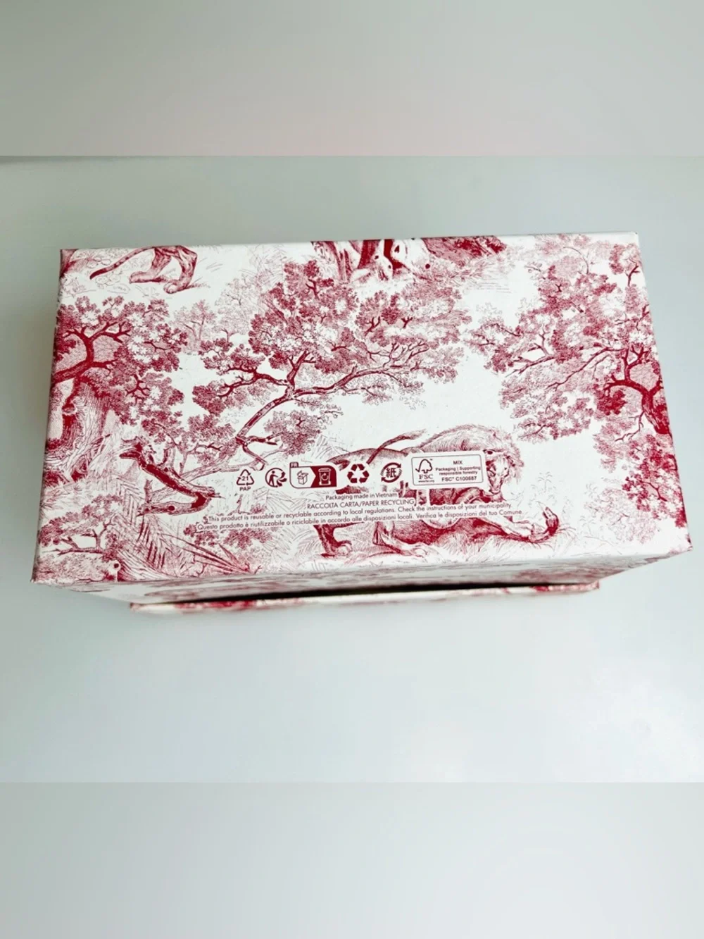 Christian Dior Red Toile de Jouy Small Gift Box with Ribbon 7